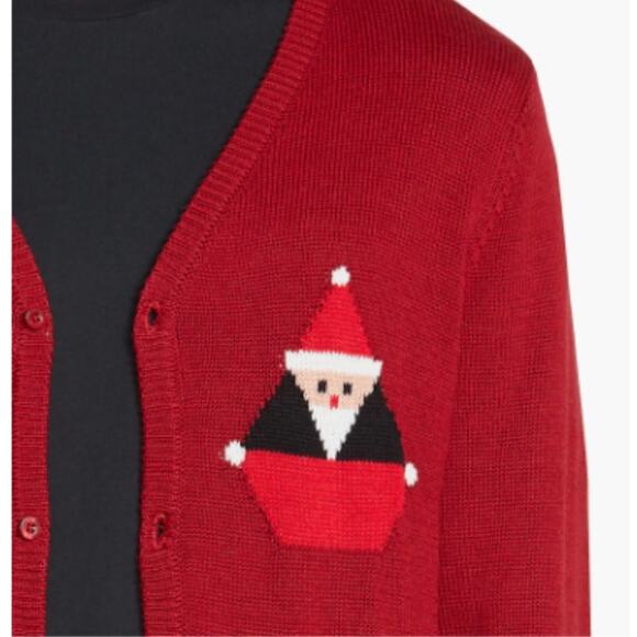 VOLCOM | Santastone Red Graphic Cardigan Size Small Christmas Holiday Cotton - Picture 3 of 9